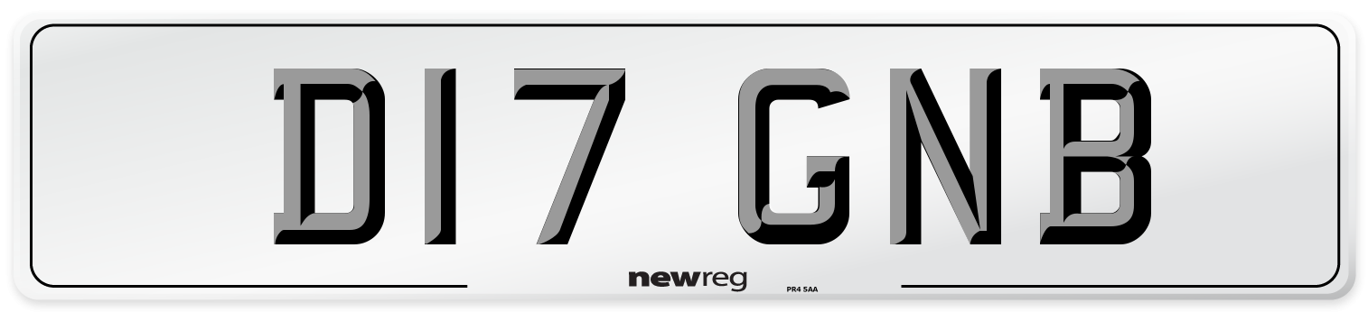 D17 GNB Number Plate from New Reg